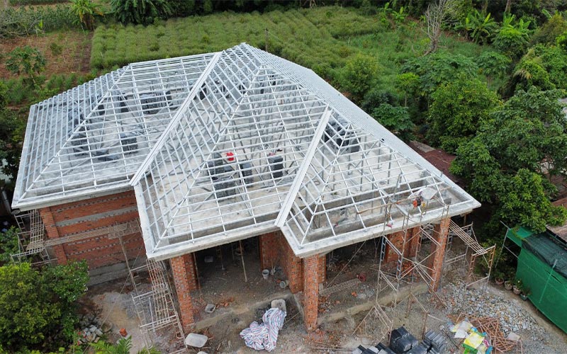 khung kèo thép mái ngói Thuận An